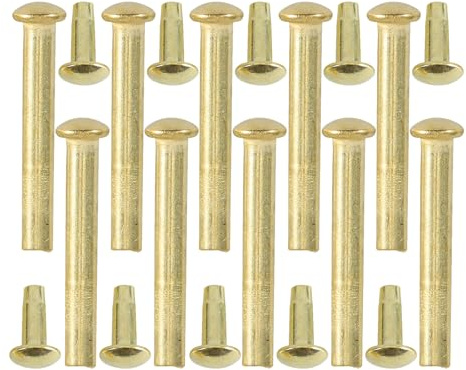 KOMBIUDA 10 Sets Folding Fan Replacement Kit 31Mm Gold Metal Shaft Rivets and Nuts Handheld Fan Repair Pins for Chinese Dance and DIY Crafting Lightweight Sturdy Fasteners
