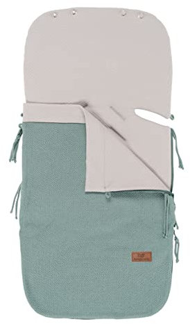 Baby's Only - 86x38 cm - 0+ Sommer Fußsack Babyschale aus Baumwolle - für 5- und 3-Punkt-Gurten Autositz - für Jungen und Mädchen - Steingrün