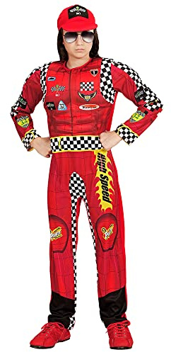 W WIDMANN MILANO Party Fashion - Déguisement pilote de course enfant | Avec salopette et casquette, look de pilote de course pour enfants, déguisement pour le carnaval et les soirées à thème