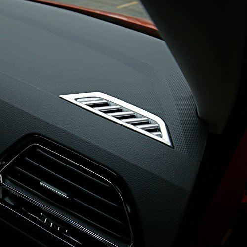 HIGH FLYING für Tiguan 2 / Tiguan 2 Allspace 2016-2020 Silber Matt Interieur A/C Gitter Dekor ABS Kunststoff 2 Stück