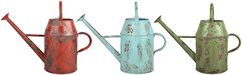 Esschert Design Vintage Gießkanne, ca. 8,7 l, Größe L, Used-Look, farbig Sortiert, verzinkter Stahl, 53,9 x 20,7 x 42,8 cm, Gartenwerkzeug