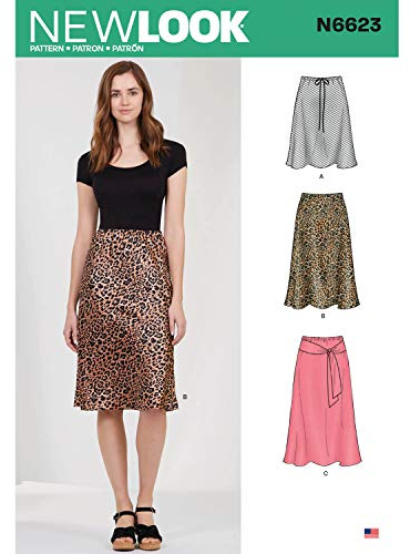 New Look Sewing Pattern N6623 Misses' Skirt in Three Lengths, Paper, White, VARIOUS