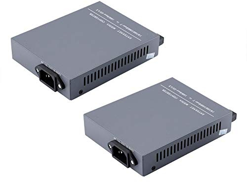 2PCS Gigabit Fibre Media Converter, 10/100 / 1000M Transceptor óptico bidireccional bidireccional Ethernet de fibra única, RJ45 a SC, compatible con IEEE802.3z / AB 1000Base-T Standard y 1000Base-SX