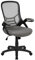 Flash Furniture Chefsessel aus Netzstoff, Netz Metall Kunststoff Holzwerkstoff Schaumstoff Netzgewebe Technisches Holz, Hellgrau, 26.5D x 26.5W x 44H in
