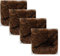 Reissner Lammfelle | 4er Set | NADI-30-Set4-MOC | Echtes Schaffell | hochwollig | quadratisch | 30x30cm naturbraun