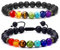 ERSTUK Bracelet diffuseur d'huiles essentielles en pierre de lave tressée pour homme et femme - 6 mm - Arbre de vie - Chakras - Aromathérapie, Pierre, Pierre