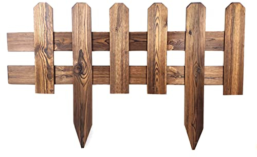 HHWEA Gartenzaun Holzzaun Steckzaun Rasenkante Beeteinfassung Staketenzaun Als Beetzaun Zur Einzäunung Und Abgrenzung Von Beeten Und Wegen,60x60x1.3cm