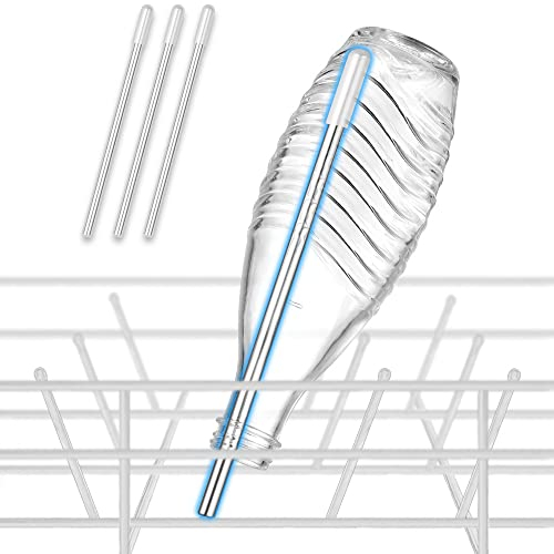 ecooe 3er-Set Spülmaschineneinsatz für SodaStream Crystal, DUO, TERRA Flaschen Flaschenhalter für Spülmaschine Geschirrkorb Glashalter mit verlängerte Silikonkappe, 26,7 cm