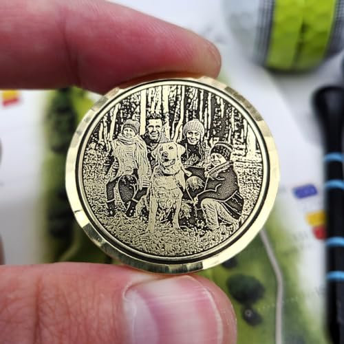 Photo Golf Ball Marker (Round, Brass)
