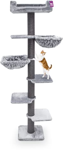 Petrebels Kratzbaum Alexis 224, Kratzbaum bis zur Decke, 45 x 35 x 224 cm, Farbe Grau