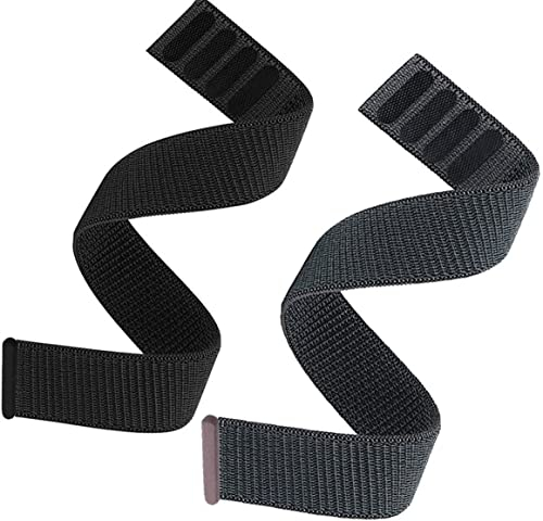 OTOPO 22mm Loop Nylon Armband für Fenix 6/Fenix 5/Fenix 7/ EPIX 2, Ultraleichtes Schnell Trocknen Schleife Waschbar Uhrenarmband für Garmin Forerunner 955 - Schwarz+Grau