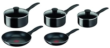 Tefal Bistro B098S544 5 Pcs Non Stick Cookware Pots & Pan Set - Black