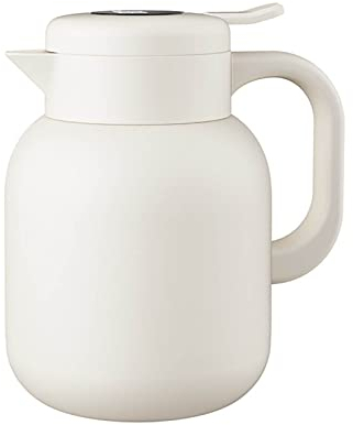 Botella Agua Acero Inoxidable Botella Gimnasio Deporte Garrafa Adultos Termo Agua Caliente Taza Termica Para Cafe Thermos Separación De Té Para El Hogar (1.5L,White)