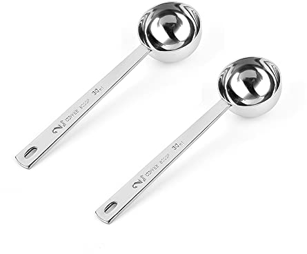 2Pcs Stainless Steel Coffee Scoop, 2 Tablespoon Measuring Spoon, Coffee Scoop, 30Ml Metal Long Handled Spoons, Coffee,Sugar,Powder,Tea Measuring Spoons, Set of 2