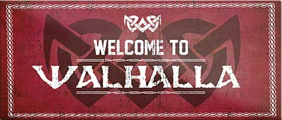 Magnet ''Welcome to Valhalla'' 9,3x4cm Geschenk Lustige Sprüche Feier Vintage Retro Geburtstag Deko Party Überraschung Fan Valhalla Nordmänner Wikinger Krieger Axt