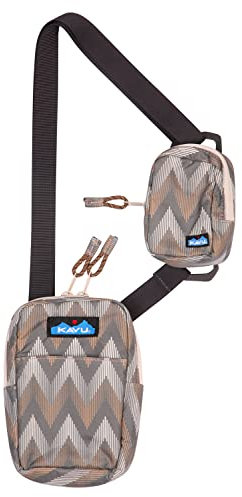 KAVU Yorktown 2 N 1 Crossbody Pack Modular Lightweight Bag - Chevron Peak