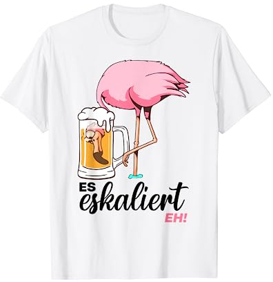 ES ESKALIERT EH. X FLAMINGO & BIER. Beer JGA Party Club Fun T-Shirt