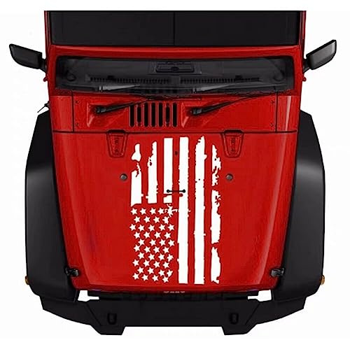 Auto Motorhaube Amerikanischen Flagge Aufkleber, Autoaufkleber USA Flagge Aufkleber für Auto Personalisiert Wasserdicht Karosserie Aufkleber Motorhaube Aufkleber Autotattoo Auto Styling Dekoration