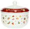 THUN, Biscottiera Natalizia con Coperchio in Porcellana, Linea Desideri di Natale, Idea Regalo, Ø 20x23 cm