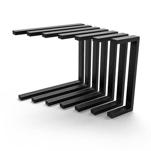 HEVVA Double support de lavabo 20/25/30/35/40/45 cm - LAHN - Support de lavabo à poser, support pour charges lourdes, console murale, plateau de lavabo sous comptoir - (1 support - noir, 20 cm)