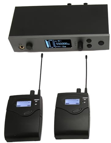 Sistema de Monitor de Auriculares Inalámbrico, Monitor de Largo Alcance, Sistema de Retorno de Oído, Canal único UHF 1 Remolques 2 Profesionales (Enchufe de la UE)