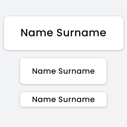 73 x White Mixed Size Personalised Stick On Waterproof Washable Name Labels Great for Clothes, Toiletries School Uniform, Water Bottles (SFP)