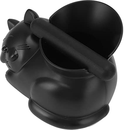 Contenedor de Golpe de café Cubo de Reciclaje de Posos de café con Forma de Gato Negro Lindo para Cafetería Doméstica Material ABS Duradero de Gato Negro, Mantener Ordenado,