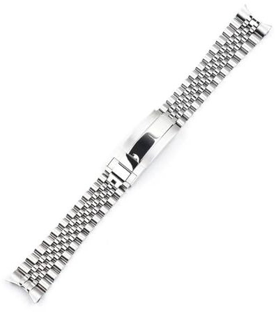 20mm Watchband Silver Glide-Lock Buckle Stainless Steel Bracelet Watch Parts fit for Seiko 40mm SUB Watch Case (Color : Silver, Size : 20mm)