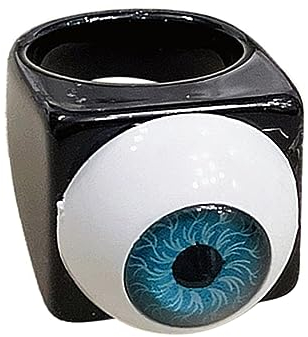 YWJewly Mittelerde Der Ringe Blinkende Ringe, Halloween-Dekoration Partyringe, lustige Augapfelringe für Kinder, Männer Frauen Ringe Basteln Silber (Blue, One size)