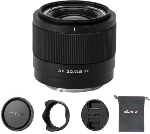 VILTROX 20mm F2.8 FE para Sony E Mount,AF 20mm f/2.8 E Mount Full Frame Objetivo,Lente Gran Angular Prime para Sony Alpha a7III a7R a7RII I a7RIV a7S a7SII a9 a7C a6700 zv-e100 a6600 a6400 a7iv a7ii