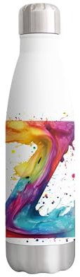 Vixar Botella de acuarela con letra Z del alfabeto monograma Z de doble pared aislada de acero inoxidable para bebidas deportivas de 500 ml para escuela, trabajo, oficina, deportes al aire libre