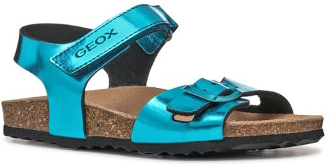 Geox J Adriel Girl C Sandales Fille, Turquoise, 27 EU