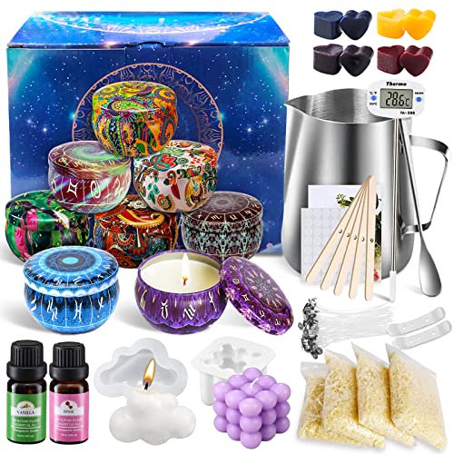 TOSUTO Kerzen Selber Machen Set,DIY Duftkerze Geschenke Kerzenherstellung Kit,8 Kerzendosen,Kerzenherstellung Set für Kerzenanfänger DIY Kerzenherstellung Zubehör Set als Frauen Geschenk