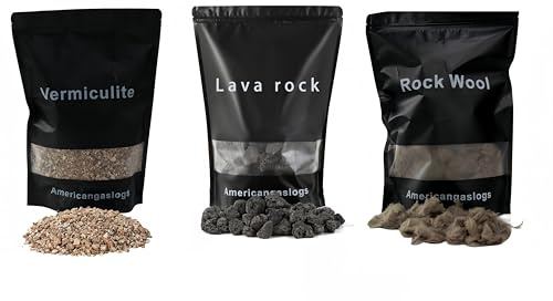 Americangaslogs Rock Wool+Lave Rock+Vermiculite (for 18-24 Inch Fireplace)