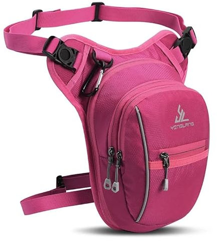 ZHANGSHUMIN Motorrad Beintasche Motorrad-Beintasche mit Hüftgurt, wasserdicht, for Taktische Reisen, Handy, Geldbörse, Gürteltasche Motorrad Tasche Bein(Pink)