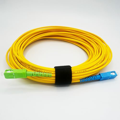 Amazinnov - Câble Fibre Optique 15m pour Freebox Pop, Ultra, Révolution - Jarretière Simplex Monomode SC-APC vers SC-UPC