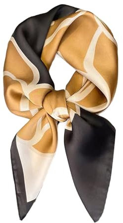 CCAIPU Satin Seidentuch Damen, Elegante Leicht Seidenschal Bandana Halstuch Kopftuch Schal Tuch Krawatte Geschenk für Frauen 70 x 70cm