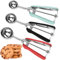 JUNADAEL J Cookie Scoop Set, Cookie Scoops for Baking Set of 3, Cookie Dough Scoop, 1 Tablespoon/ 2 Tablespoon/ 3 Tablespoon, Red/Black/Mint Handle, For Cookie Cupcake Muffin Ice Cream Truffles