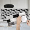 Fantasnight Black White Tile Stickers Vinyl Peel and Stick for Bathroom Kitchen 30x15cm 24Pcs Brick Self Adhesive Wall Tile Waterproof Tiles Stick on Backsplash for Living Room
