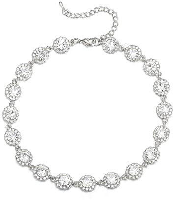 Clearine Collar de cristal colorido para mujer, hermoso collar de lágrima esmeralda corte babero para fiesta de graduación, Cristal