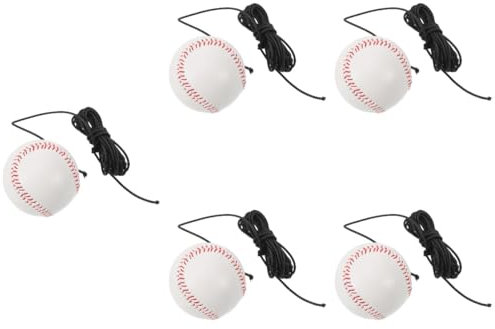 BESPORTBLE 5 Set Allenatore di Baseball Macchina Pipistrello Negan Guanto da Baseball Netto Porta Mazza da Baseball da Muro Il Pipistrello Basi da Baseball Poster Lancio Bianca PVC