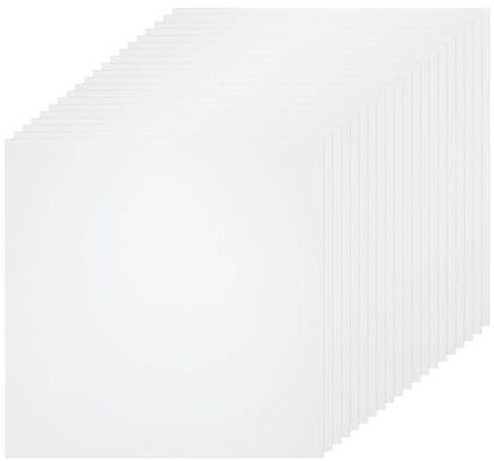 QUARKZMAN 20 Piezas de Láminas de Plástico Transparente 8 X 8 X 0.01 Paneles de Láminas de Pvc Flexibles Transparentes con Papel Protector para Proyectos de Bricolaje de Letreros