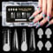JSRQT 288 Pièces Acrygel Faux Ongles Capsule,Système De Formes D'ongles Doubles, Couverture Complète Transparente Faux Ongle UV Gel Extension D'ongle,Échelle de 4 Styles et 12 Tailles