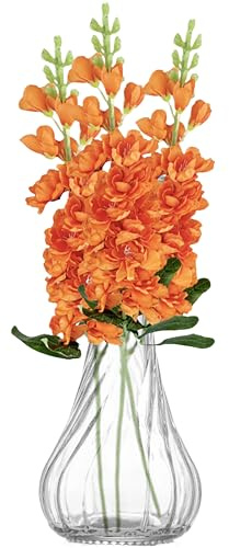 astylishome Fake Flower Tall Artificial Flowers - 3 Bunches Orange Faux Plants Bouquets Floral Arrangement 4708