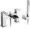 Waterfall Bath Shower Mixer Tap Modern Chrome Bath Filler with Handheld Shower 1.5m Hose & Wall Bracket Solid Brass Square Design High & Low Pressure Compatible