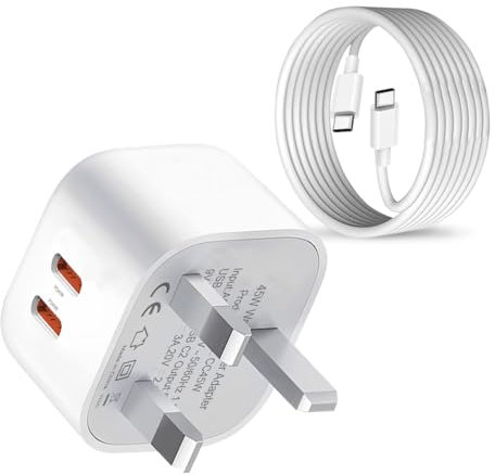 45W USB C Charger Plug and Cable for Samsung Galaxy S25 Ultra/S24 Ultra/S23 FE/S25 Plus/A56 5G/A17 A16 A26 A36/A55 A25 A35 A54 A53 A34/S22/Z Fold 5 6 7/Z Filp/S21 A15 S20 Super Fast Charging Adapter