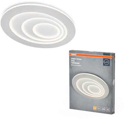 Osram ORBIS SPIRAL OVAL LED Deckenleuchte, weiß, 63W, 5500lm, 720mm Durchmesser, sehr homogene Lichtverteilung, indirektes Licht, integriertes LED-Modul, lange Lebensdauer, 3000K