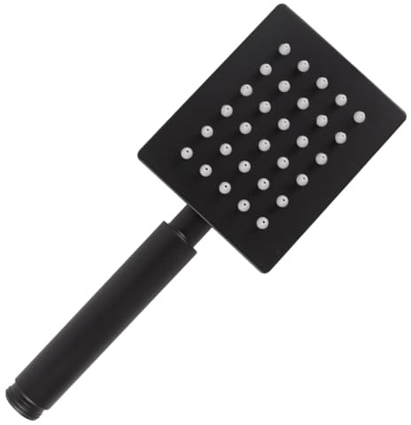 Enwye All Metal Handheld Shower Head High Pressure Shower Heads, Simple Black Hand Head, High Flow Even with Low Water Pressure (Square)