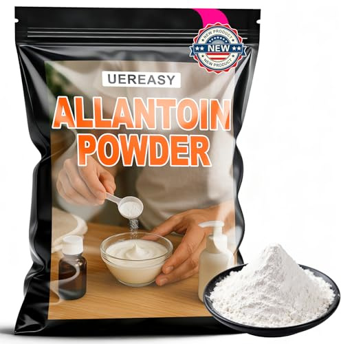 Uereasy Allantion Powder, 4 oz, 99.9% Purity, Pure Natural, Cosmetic Grade, DIY Emulsion, Lotion, Cream, Gel, Serum, Masks, Multitude of Uses, Resealable Bag