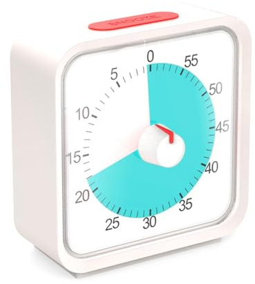 Bosiyrggrl Pomodoro Timer for Kitchen, Time Management Study Classroom Timer, 60-Minute Visual Timer with Silent Operation Easy Install Easy to Use -C